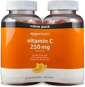 Bases - Vitamine C, 250 mg Gummies, Orange, 300 Compte (2 boîtes de 150), 2 par portion (précédemment Solimo)
