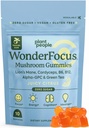 Plant People WonderFocus Champignons Gommies Mini avec Lion, Mane & Cordyceps Supplément Cerveau Nootropique booste Mémoire Focus Énergie et humeur chez les adultes Pas de sucre 100% Vegan Citrus Flavor Trial Taille