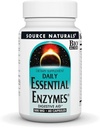Source Naturals Enzymes essentiels 500mg Bio-aligné complément enzymatique multiple Défense à base de plantes pour la digestion, le gaz, la constipation et le dégel - soutient un système immunitaire fort - 60 capsules