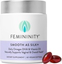 Fémininity Smooth as Silk+ 30-Day Starter Kit pour la sécheresse vaginale (60 Softgels et pot de verre rechargeable) – Mélange d'huile d'épine de mer, de vitamine D3 et d'Oméga-3 DHA à base végétale