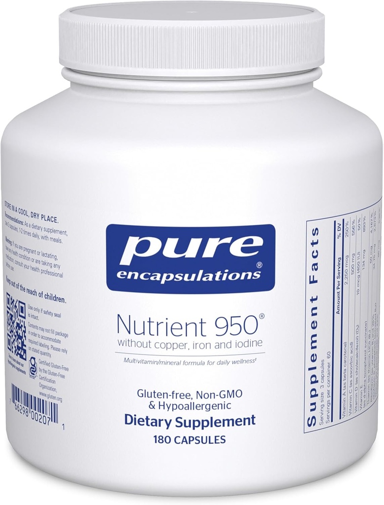 Encapsulations pures Nutrient 950 Sans Cuivre, Fer et Iodine