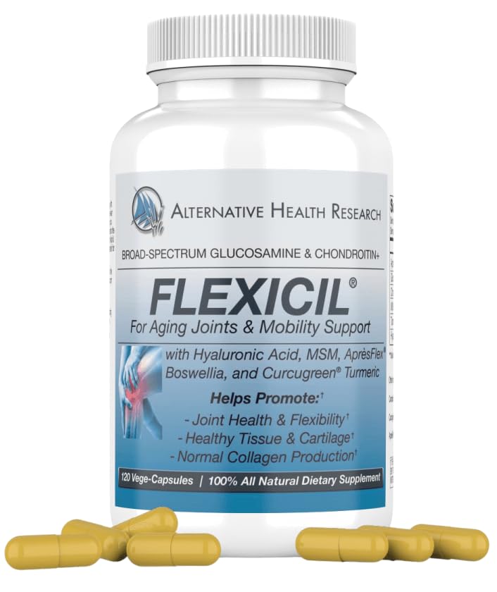 Flexicil Advanced Joint Mobility & Support (en anglais seulement) Glucosamine, Chondritine, MSM, acide hyaluronique, curcuma, Boswellia (en anglais seulement)