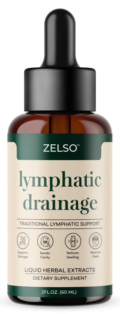 Lymphatic Drainage Drops Liposomal Lymph System Support Supplement for Women & Men Organic Herbal Liquid with Cleavers, Red Clover & Dandelion for Bloating & De-Puff, 1 Month Supply