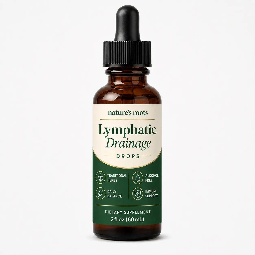 Nature's Roots Lymphatic Drainage Drops,4-Herb Alcohol-Free, 2 Fl Oz | Cleavers, red clover, stillingia root and prickly ash bark in an easy liquid blend for everyday botanical wellness routines.