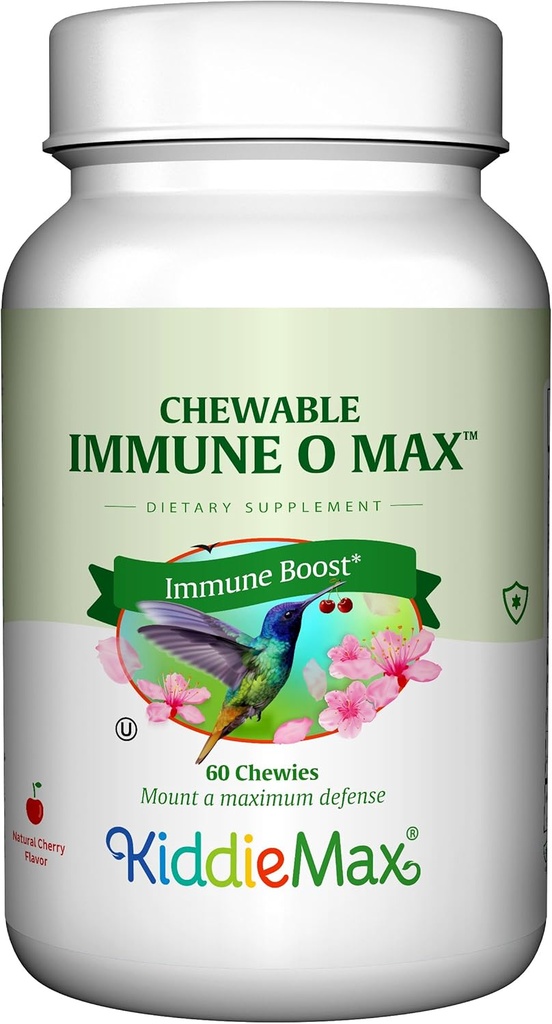 Maxi Health Immunable Support Booster Blend, Vitamine C, Elderberry, Zinc, Epicor, Glutathion - Immuno-O-Max - Vitamines à croquer pour les enfants et les adultes - 60 comprimés à croquer au goût cerise