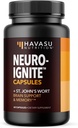 Suppléments Cerveau NeuroIGNITE pour mémoire et focus - Compte 60 - Supplément Cerveau Nootropique avec le millepertuis, Ginkgo Biloba, Bacopa, Phosphatidylsérine - Capsules non OGM, 2 mois d'approvisionnement