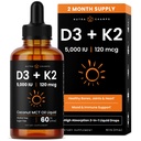 NutraChamps Vitamine D3 K2 gouttes, Vitamine liquide D3 5000 UI et K2 D3 avec MK7, Vitamine D gouttes pour les enfants, les os, le coeur et la santé immunitaire, Vitamine liquide D dans l'huile MCT pour une meilleure absorption