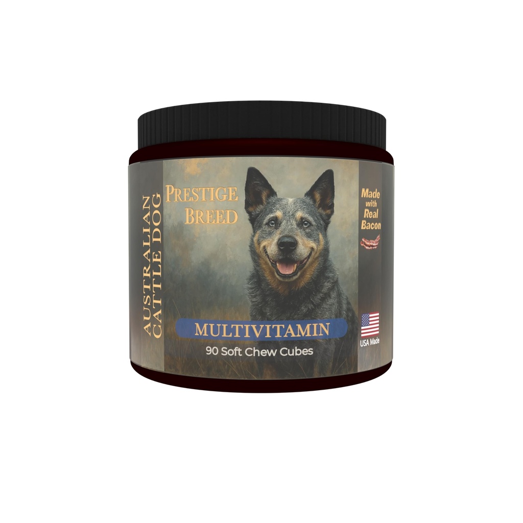 Australian Cattle Dog Multivitamins, 90 Count, Made in the USA with Real Bacon