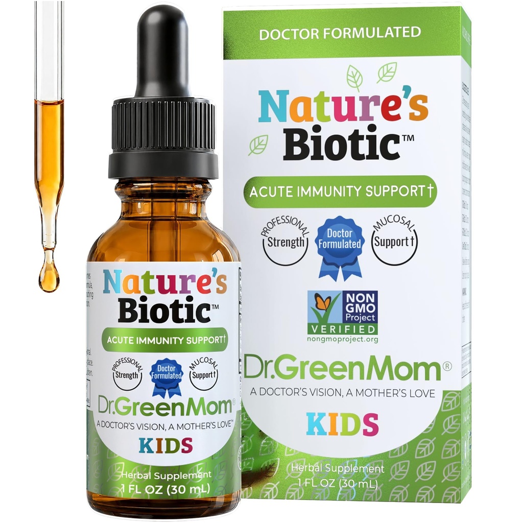 Nature's Biotic — Kids Immune Support Drops — Echinacea & Goldenseal — Professional Strength for Children, Toddlers & Infants — Respiratory, Digestive & Urinary Tract — Non-GMO, 1 fl oz