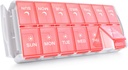 TookMag Weekly Medicine Pill Organizer 2 fois par jour, Remplir facilement AM PM Pill Box, grande capacité Remplissage rapide 7 jours cas de pilules pour les pilules/vitamine/huile de poisson/compléments (brevet enregistré)