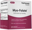 Folate de santé Fairhaven et poudre d'inositol pour femmes - 1 par jour, supplément de fertilité féminine, santé ovarienne et qualité des oeufs - 2000 mg de Myo-Inositol et 333 mcg de méthylfolate – 30 Stick Packs