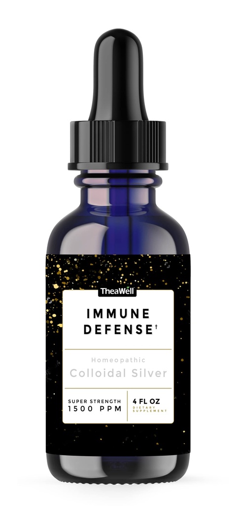 Argent colloïdal 1500 PPM, concentration de super-strength, défense immunitaire, protéines d'argent doux de haute qualité (4,00 Fl Oz, 4,00, Fl Oz) par TheaWell