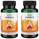 Swanson Vitamine A 10 000 UI (3 000 mcg RAE) Nourriture naturelle pour os, santé de la peau, soutien de la vision et fonction du système immunitaire - Haute absorption Vitamine A 250 Softgels (2 pack)