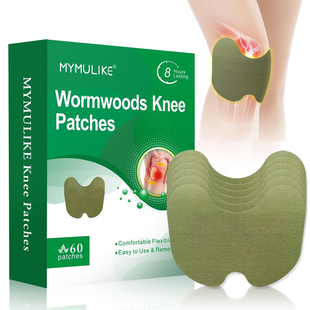 MYMULIKE 60PCS Knee Patches, Herbal Knee Patch, Warming Herbal Patches for Knee Patch Paste Long Lasting Reduction of Joint Uncomfortable