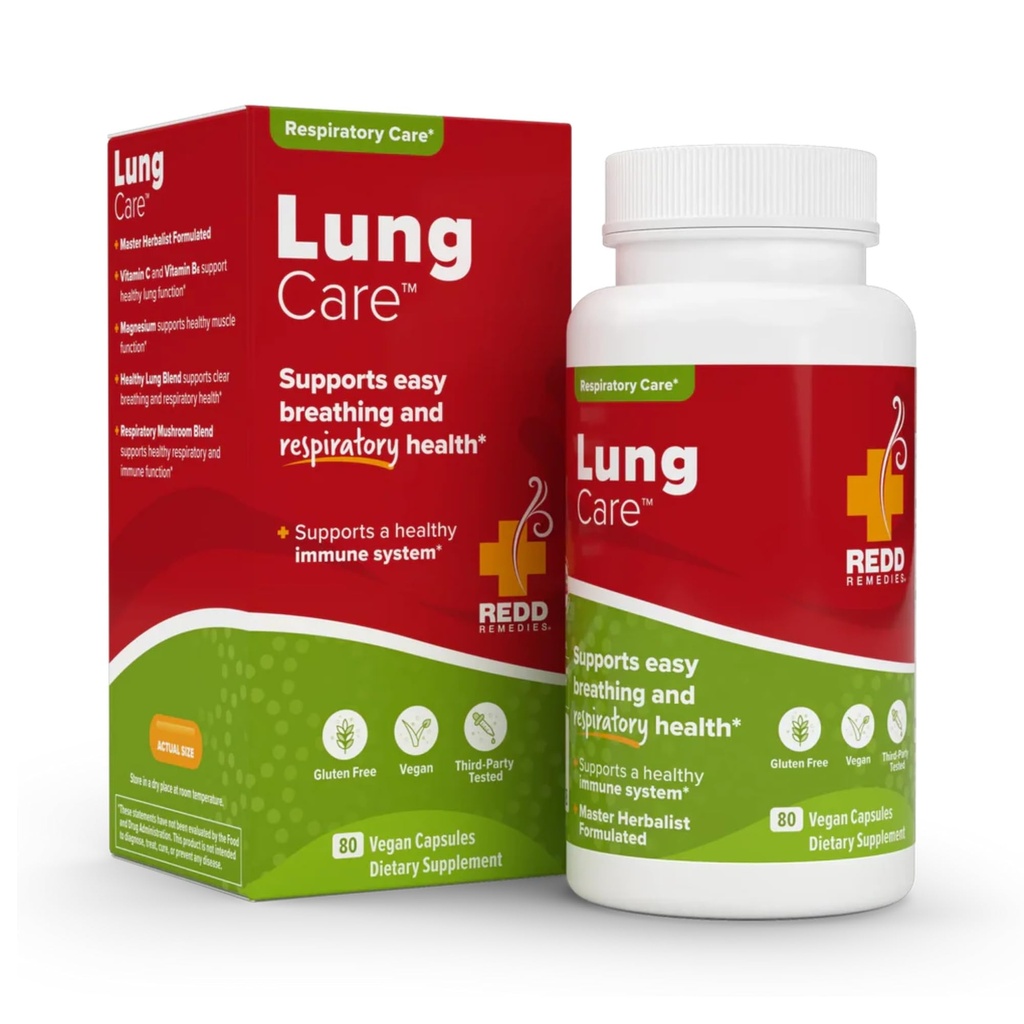 Redd remèdes, soins pulmonaires, soutient la santé respiratoire et respiratoire facile, 80 capsules véganes