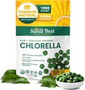 Sunlit Best USDA Organic Premium Chlorella Comprimés 1000 Count.