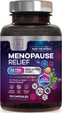 Suppléments de ménopause pour les femmes avec Dong Quai, Chaste Berry, Black Cohosh, 8 milliards de CFU Probiotiques - Hot Flash Sweats Night & Ménopause Relief Probiotique pour la santé vaginale et digestive - 120 capsules