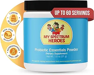 Mon spectre Heroes Probiotic pour les enfants - aide Bowel Regularity, Digestion & Micronutriments Absorption, maintenir l'équilibre gastro-intestinal, les enfants Gut Health et Digestive - 1.8oz (51g poudre)