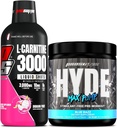 PROSUPPS L-Carnitine 3000 Stimulant Tirs liquides libres (31 portions, fruits du Dragon) et Hyde Max Pump préentraînement pour les hommes et les femmes (20 portions, Razz bleu)