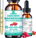 Complexe Triple de Magnésium, 500mg de Glycinat de Magnésium, Citrate & Malate w. Vitamine D3 K2, Formes Chélatées Haute Absorption, Complexe Liquide de Magnésium w/B6 Zinc pour os, Sommeil, Coeur, Énergie Nerveux