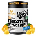 Natures Aid NSF Certified Creatine Gummy 5g - Creatine Monohydrate Gummies – Pre-Workout Energy & Muscle Growth Support for Men & Women | Orange Electrolyte Gummies (135 Count)