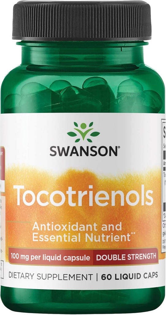 Swanson Tocotriénols à double concentration - Antioxydant - (60 capsules liquides, 100 mg chacune)