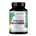 EMERALD LABS Prenatal 1-Daily Multi - Multivitamine prénatale avec folate méthylé, fer, mélange d'aliments entiers et plus - Sans soja, sans gluten - 60 capsules végétales
