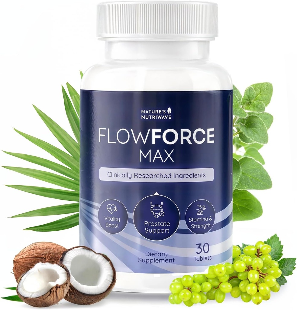 FlowForceMax supplément de soutien à base de plantes - formule naturelle à base de plantes avec extrait de palmier à scie