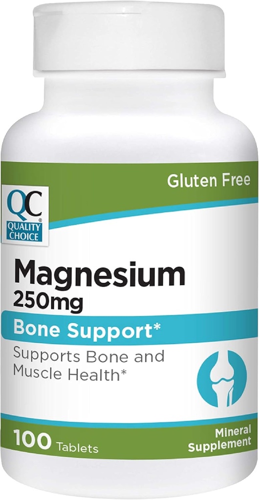 Choix de qualité Oxyde de magnésium 250 mg Comprimés, supplément minéral sans gluten pour le coeur musculaire, os et nerf soutien de santé, 100 bouteilles de comptage