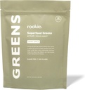Rookie Wellness Greens + Superfoods - Greens Superfoods Powder Drink fait avec des ingrédients d'origine alimentaire entière contient des vitamines, des probiotiques, des antioxydants et de la fibre de Baobab (30 portions, pommes de Crisp)