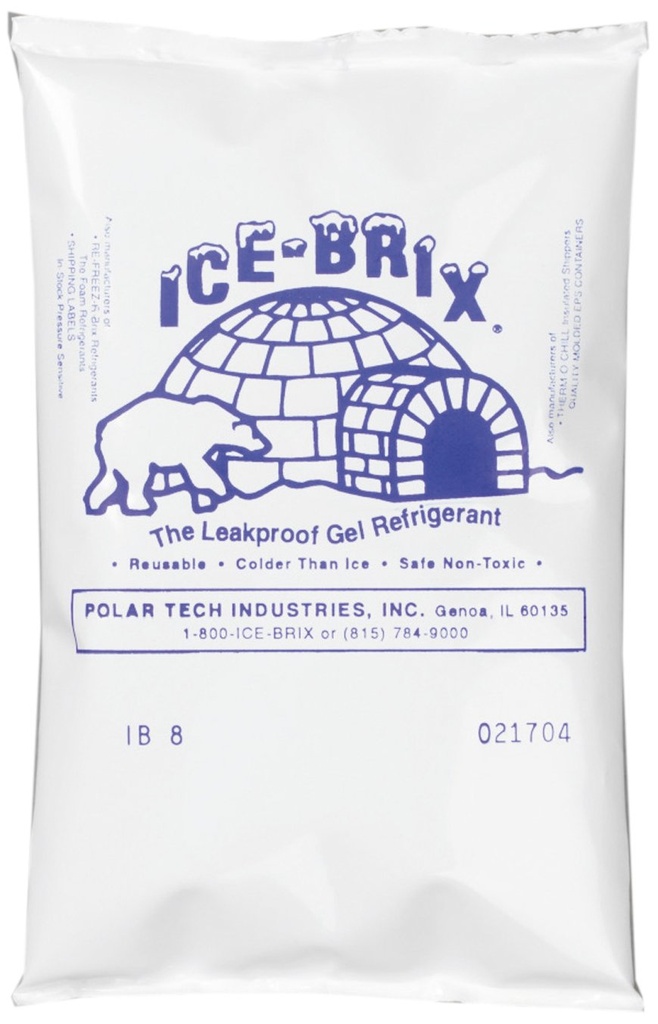 Polar Tech | IB 6 | ICE-BRIX & XTREME BRIX Cold Packs | 6 oz, 6" x 4" x 3/4" (Case of 48)