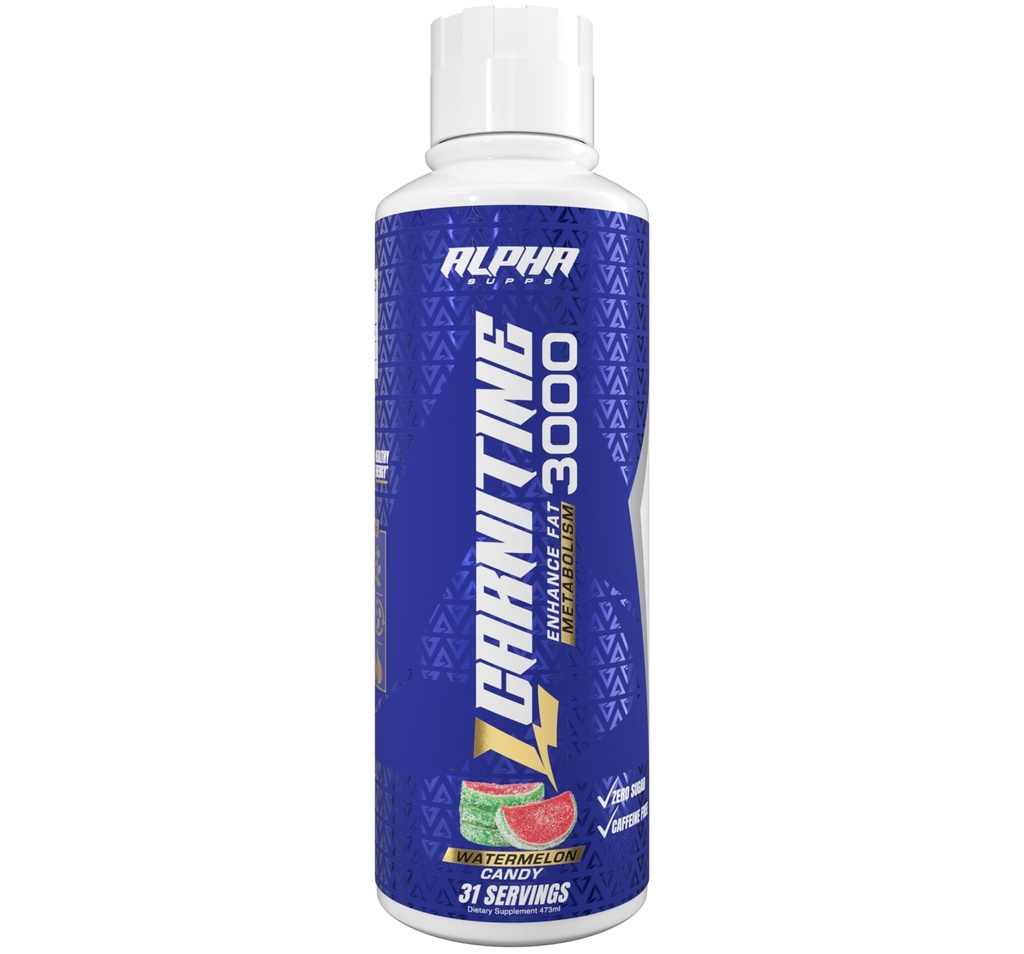 Alpha Suppose L Carnitine Liquid 3000.00 Supplément L-Carnitine sans stimulant pour les hommes et les femmes.00 Pré-entraînement énergie Boost & Récupération musculaire.00% Zéro sucre, gras et glucides 31 portions (Candy de la pastèque)