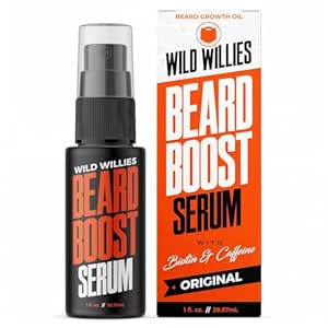 Sérum de croissance pour les hommes de Willies Sauvages - Sérum naturel de Beed avec biotine, caféine et huile essentielle de Beed pour Fuller, Enhancer des cheveux du visage épais - Grooming quotidien, Nourishes & Hydrates Cheveux du visage