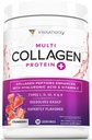 Poudre de collagène multi-peptides pour femmes - Poudre de collagène aromatisée hydrolysée pour femmes de types I II III V et X Vitamine C et acide hyaluronique pour la peau et les ongles des cheveux - 30 portions