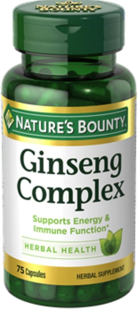 Bounty Ginseng Complex Herbal Health Capsules 75 ea (paquet de 5)