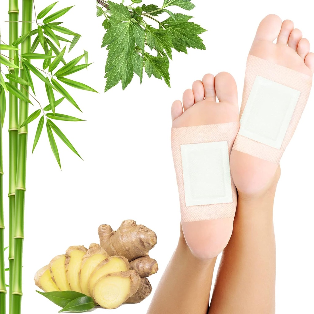 Drainage lymphatique Ginger Foot Pads 50 Pads - Ginger Oil Foot Patchs Deep Cleansing Aides au sommeil soulager le stress et la fatigue améliorer la qualité du sommeil