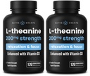 NutraChamps L-Theanine 200mg Capsules, Double-Strength L-Theanine Liquide avec Vitamine D3, Huile de coco biologique, 120 Capsules Vegan (Pack de 2)