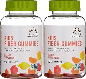 Marque - Mama Bear - Gommies de fibre pour enfants - Soutient la santé digestive, Orange, 60 comtes (paquet de 2)