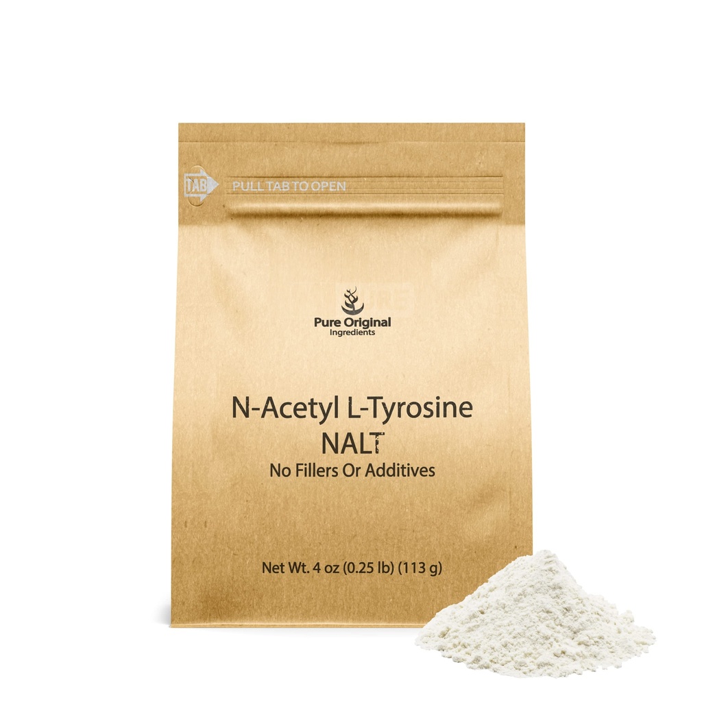 INGRÉDIENTS ORIGINAUX N-acétyl L-Tyrosine en poudre (4 oz) NALT, toujours pur, sans remplissage ni additifs