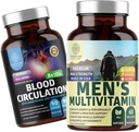 Nutrition N1N Multivitamine quotidienne N1N Premium hommes [Vitamines A C E D, Magnésium, Zinc] et supplément de circulation sanguine [8 herbes et vitamines puissantes], 2 paquets