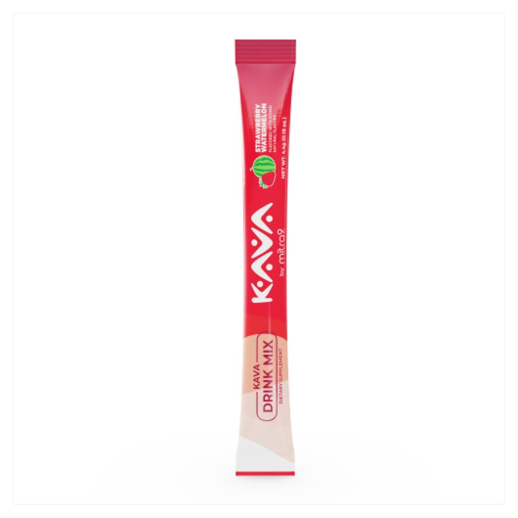 Mitra9 Kava Powder RelaxPak - Strawberry pastèque Kava Extract Powder Packets Enhancer de l'humeur Basé sur une plante Promote le calme naturel et la clarté