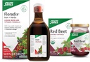 Floradix Iron & Herbes (16,9 oz) & Salus Red Beet Crystals (7 oz) - Supplément en fer pour un soutien énergétique sain* et mélange de racine de betterave alimentaire biologique