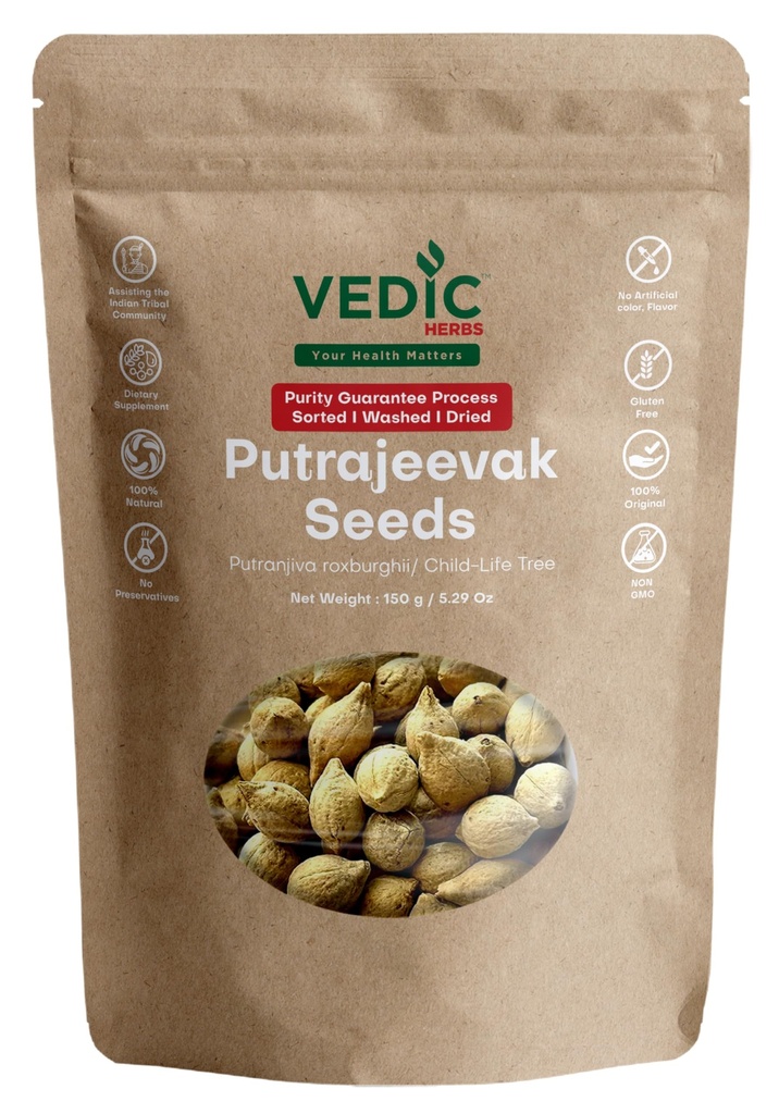 Vedic Herbs Putrajeevak Seeds, Natural Ayurvedic Supplement, 150g/5.29 oz, Gluten Free
