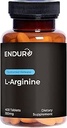 Endur L-Arginine, Healthy Blood Flow & Heart Function Supplement, Supports Exercise Performance & Immune Health, Gluten Free, 350mg (400 Tablets)
