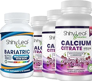 Multivitamine bariatrique avec un jour de fer et un citrate de calcium à croustillant de cerise pour la chirurgie bariatrique post-opératoire, y compris le pont gastrique et la Manche (3 mois)