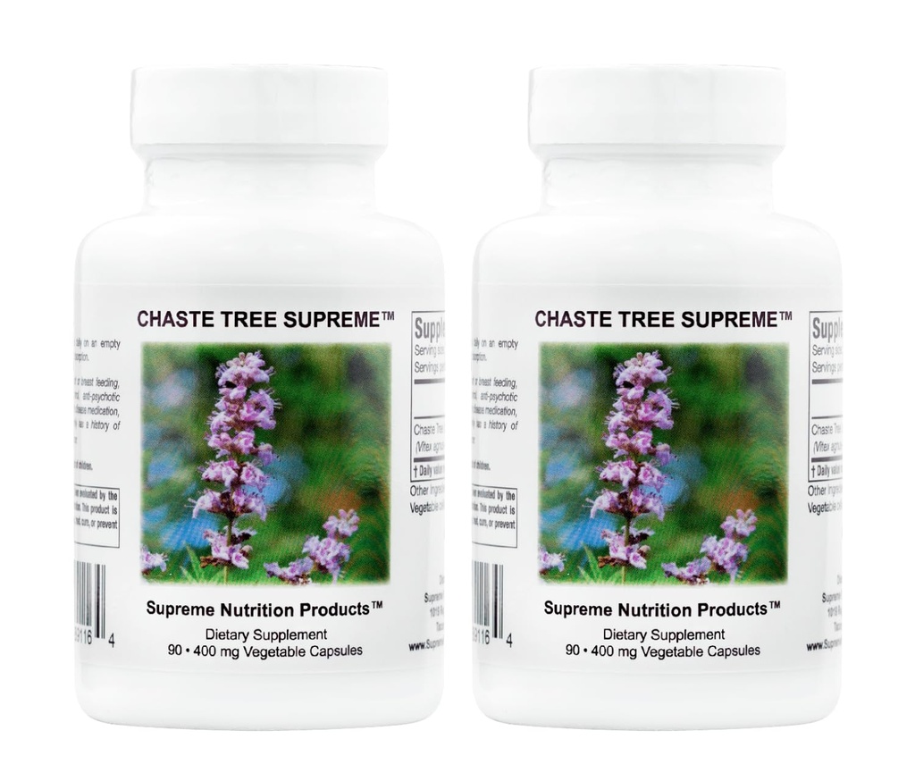 Supreme Nutrition Chaste Tree Supreme, 90 Pure Vitex Vegetarian Capsules (Pack of 2)