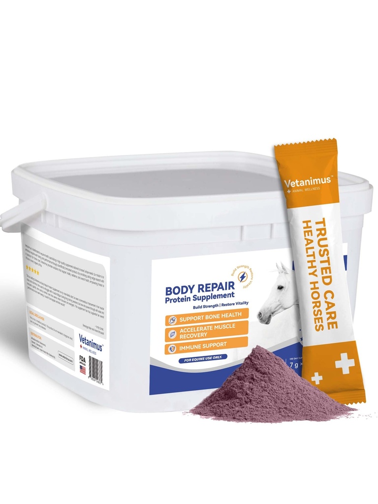 100-Day Supply Equine Body Repair Protein Supplement-Amino Acids Speed up Muscle Recovery After Exercise Promote Healthier Joints