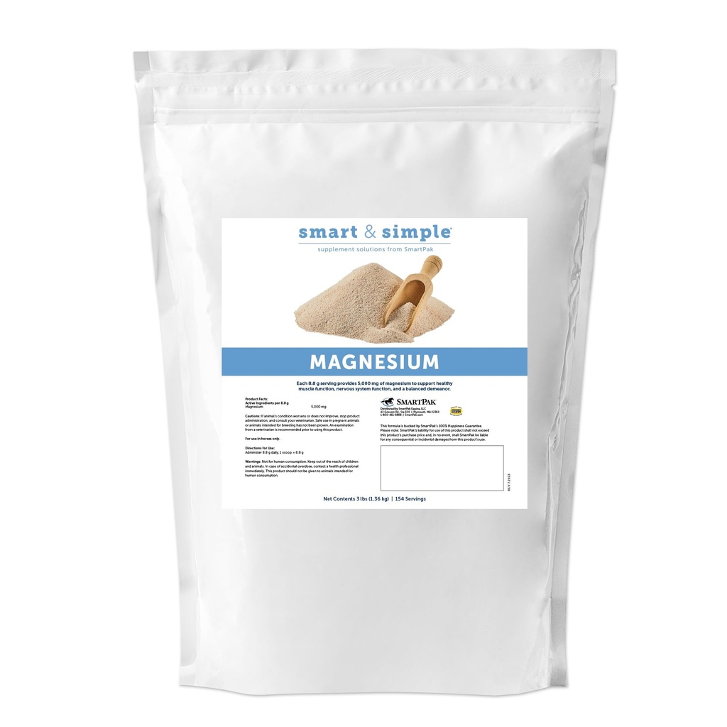 SmartEquine Smart & Simple Magnesium Horse Supplement, 3 lb, 154 Servings