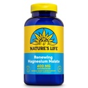 Nature's Life Renouvelant le malate de magnésium 200 mg - Un par jour - Soutien musculaire, cardiaque, nerveux et os - Absorption maximale - Verifié en laboratoire - Garantie de 60 jours - 250 portions, 250 comprimés
