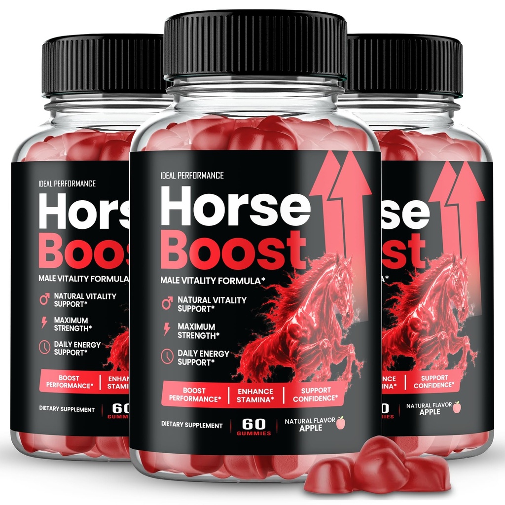 Horse Boost for Men Gummies, Official Horse Energy Boost Supplement Gummy, Maximum Strength, All Natural Formula for Daily Energy, Advanced Formula HorseBoost Health Support Reviews (3 Pack)